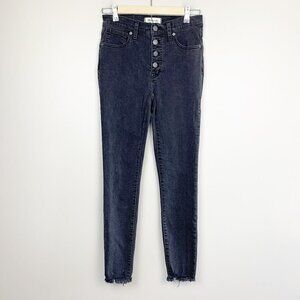 Madewell 9" Mid-Rise Skinny Black Jeans - Button Fly Size 27